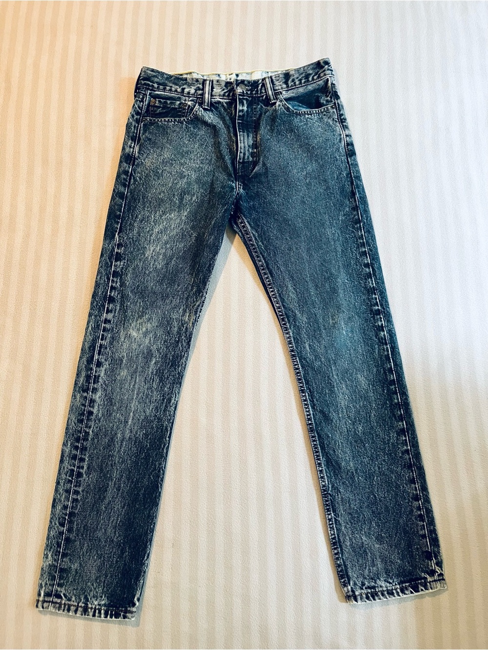 Levi's Men's Straight Leg Washed Blue Jeans